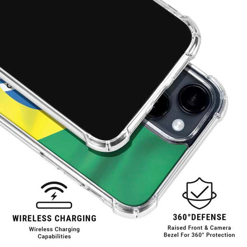 Brazil Flag iPhone 15 Clear Case